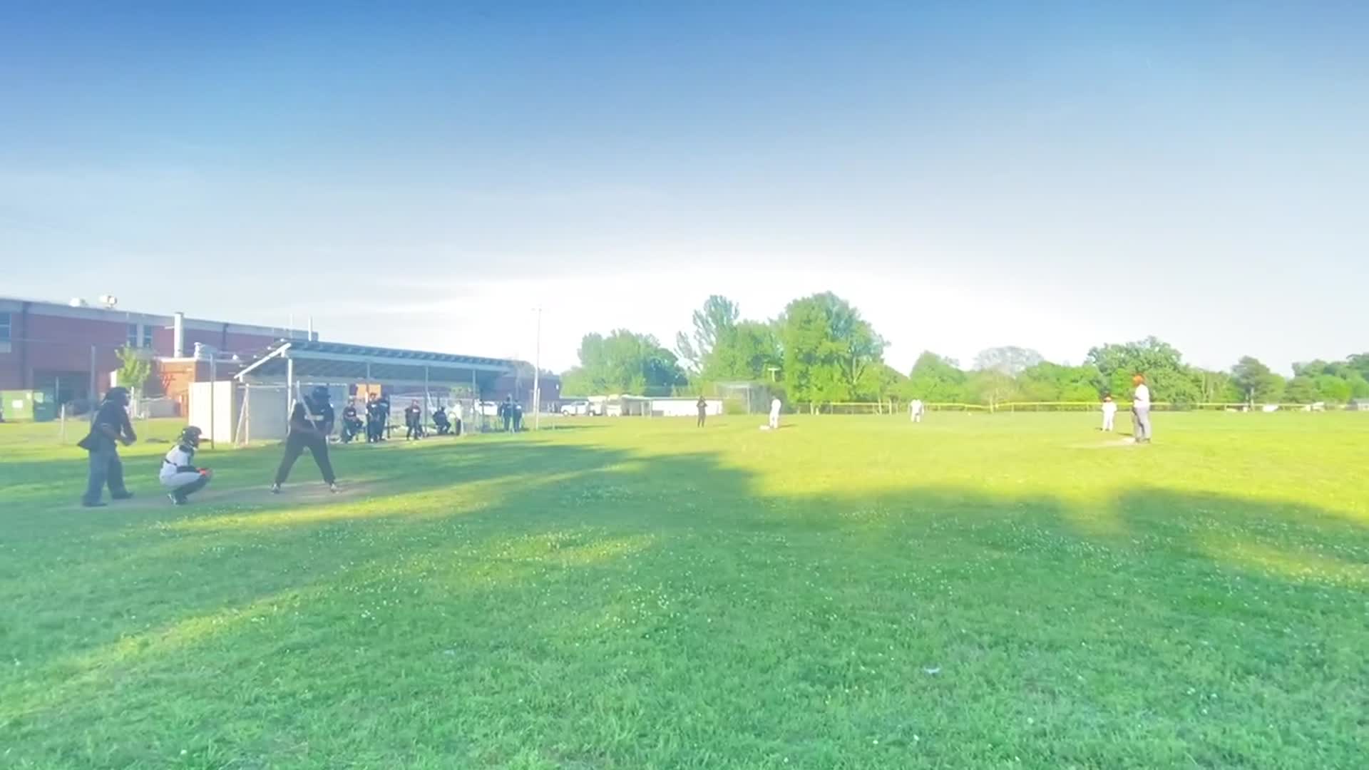 Catcher makes the throw to 3rd for the tag out