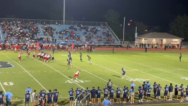 Beckett Bertrand #30 causes a force fumble.