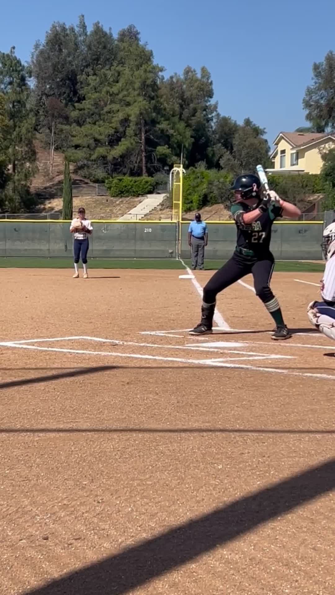 Last league at bat of her high school season. The
