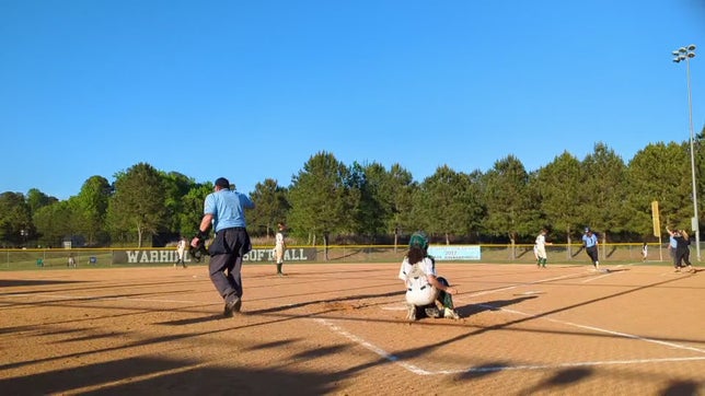 Ella hits a hard line drive down the right field line and races around the bases for an inside the park homerun!  Warhill Varsity Lions defeat Jamestown Eagles Varsity 10-0.  May 1, 2024