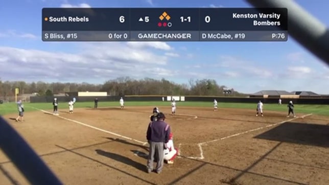 Summer Bliss pinch hits a grandslam homerun against Kenston for her first Varsity homerun as a freshman. This was the 2022 season.
