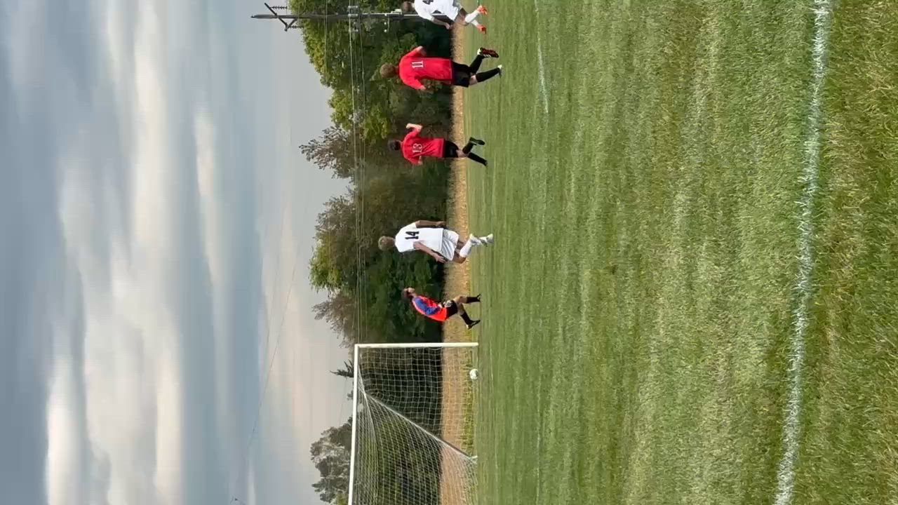 Ayden VanDerWeele goal with 20:03 left in the second half.  Gave the Dragons a 9-0 lead.