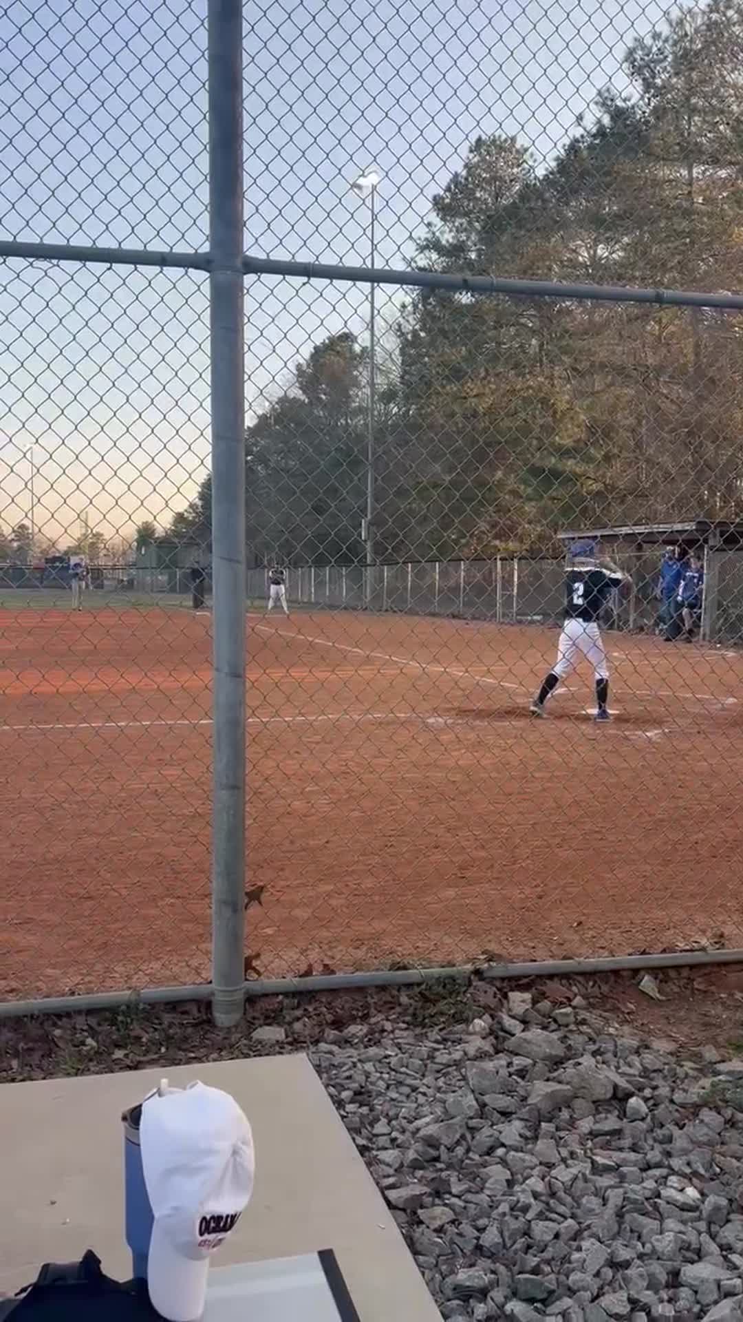 #2 Aiden Freitas (j) gets his second hit of the year as he advances to first base