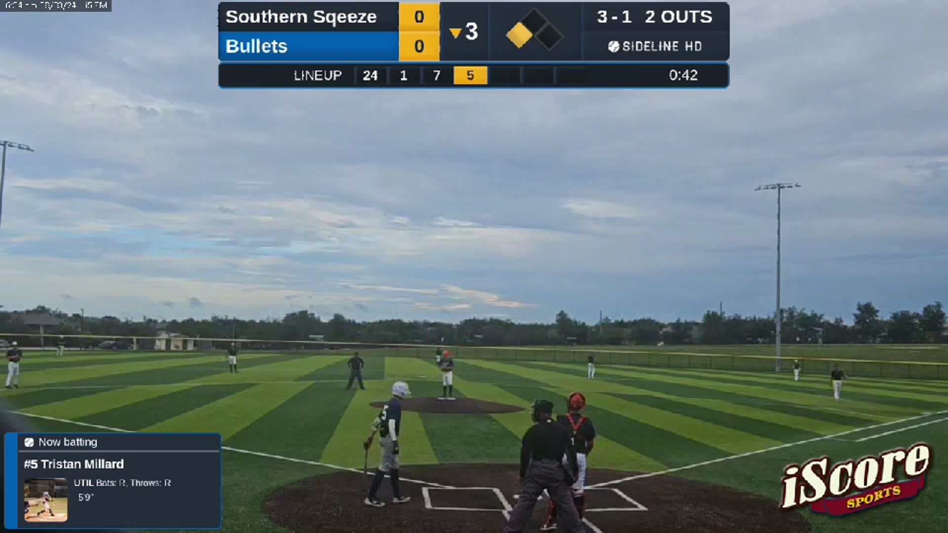 On base after a hustle out of the box