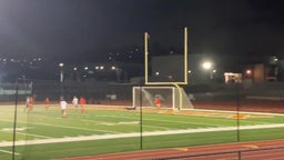 Ariel scores a goal just under the goalie reach against Vahalla