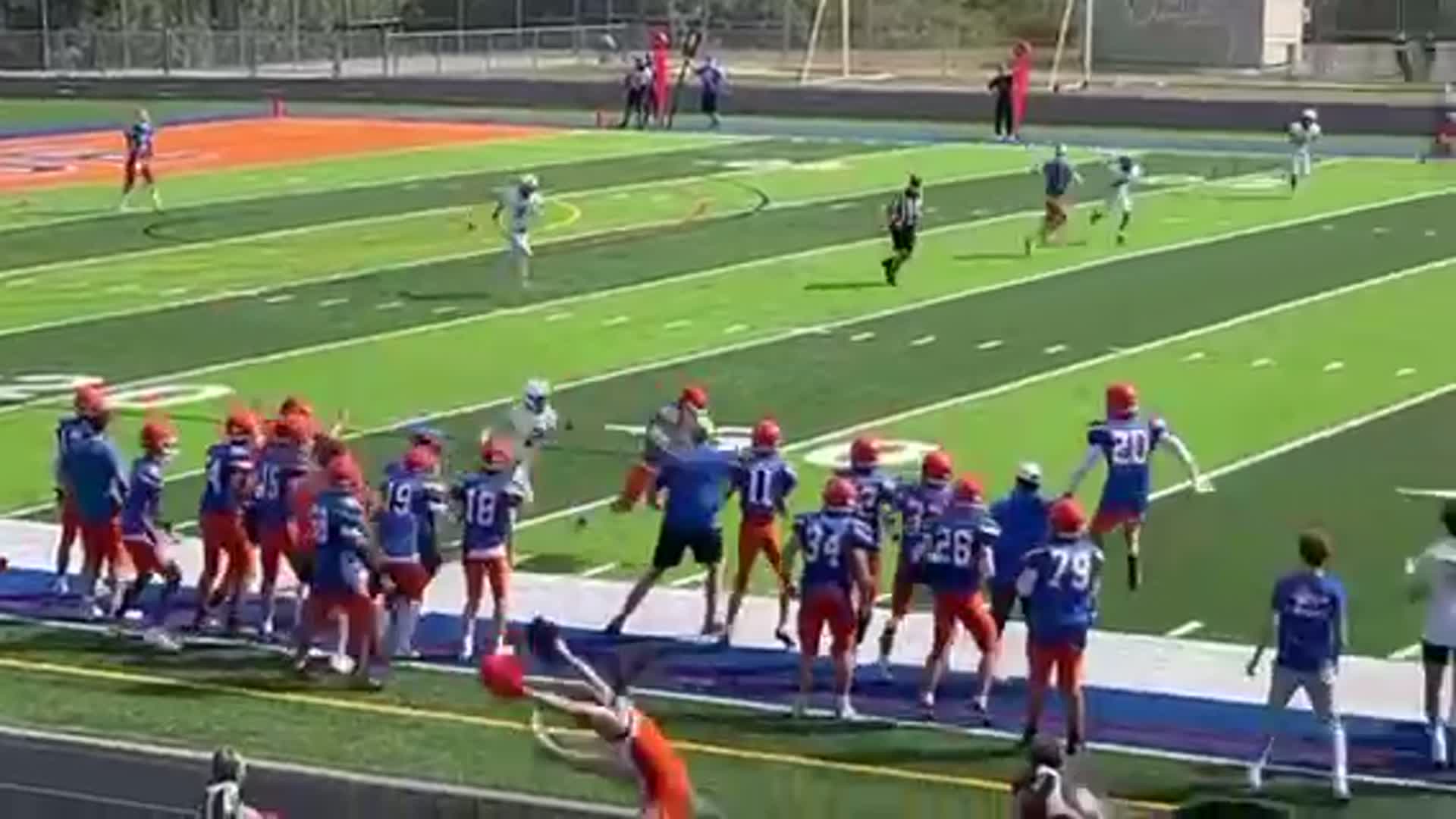 Kiser Jenkins 99 yard pass to Ethan Haynes for the win.