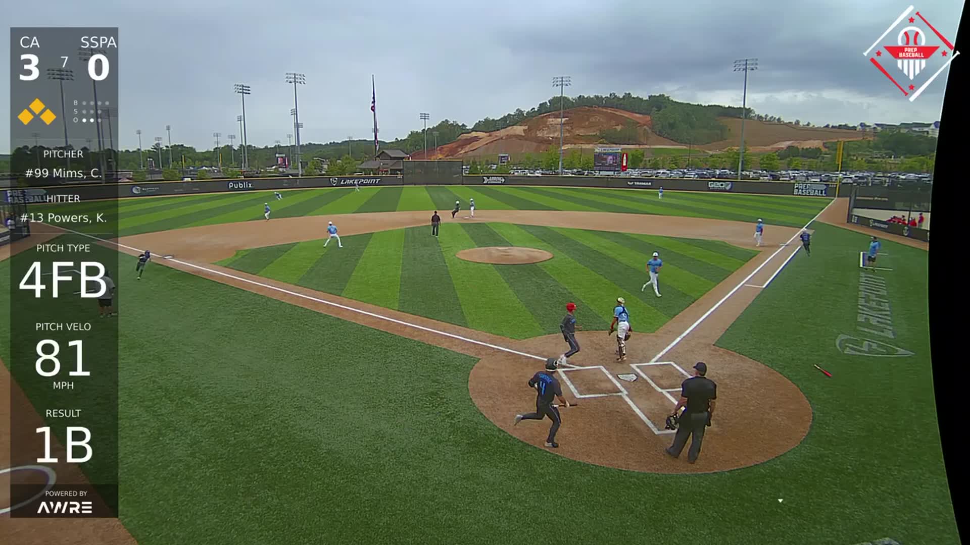 Line drive with RBIs lake point