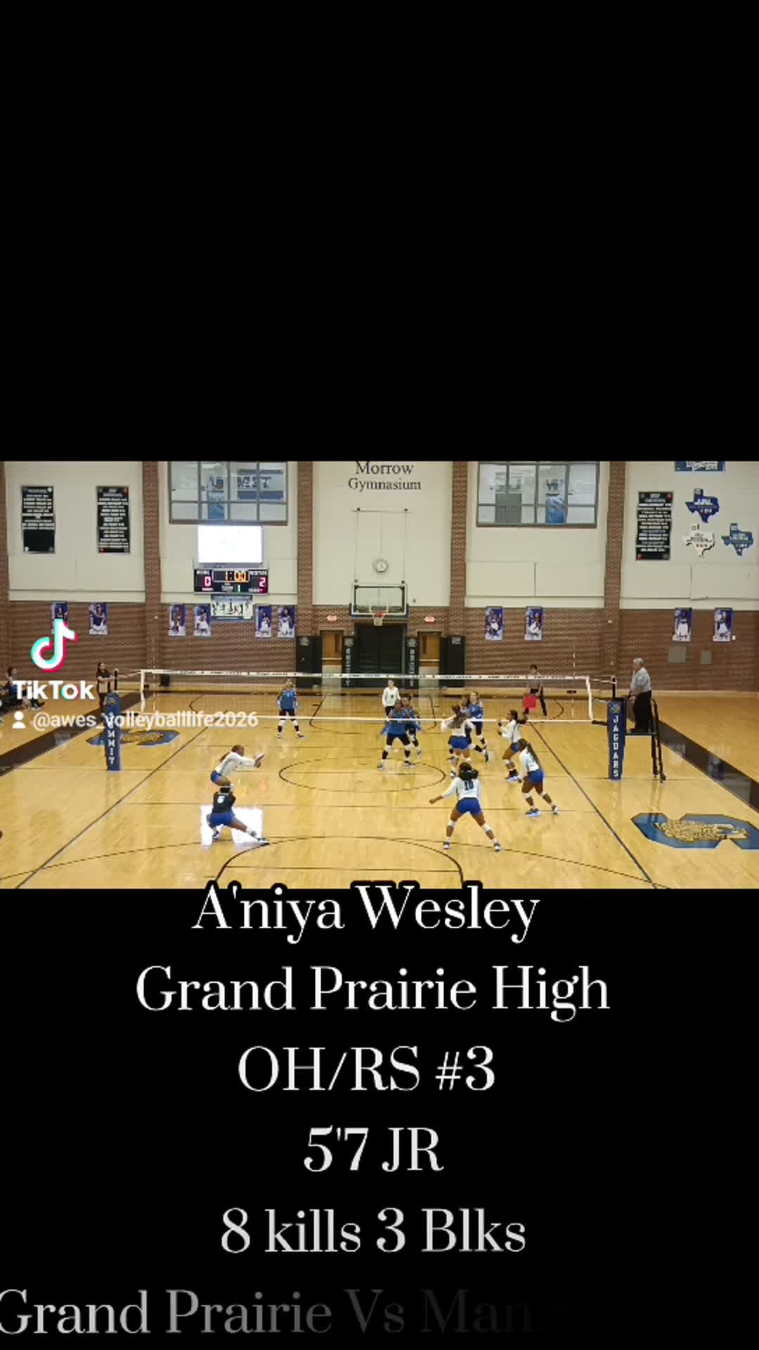 Highlights against Mansfield Summit 

Stat Line: 8 Kills 3 Blks