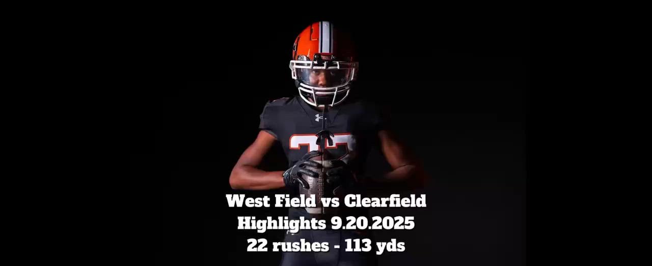 21 carries - 114 yds (officially) in a 34-7 win vs Clearfield