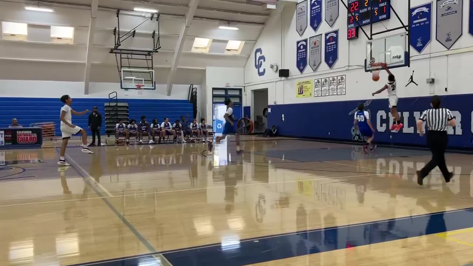 Freshmen Wynter Medford with the slam