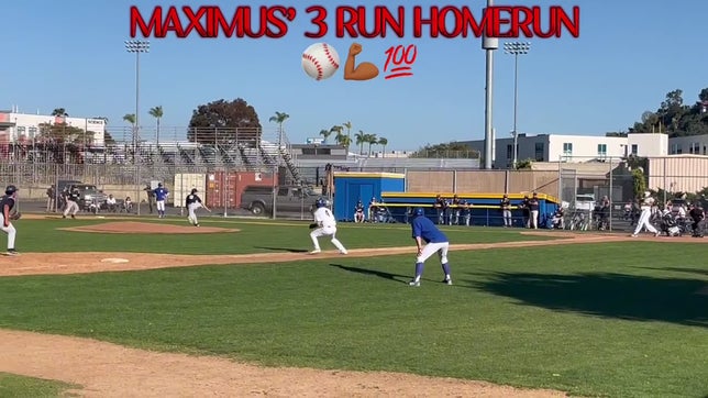 Maximus up to the plate bottom of the 5th with a tied score of 4-4.  Maximus swings at the first pitch and hits a 3 run Homerun to take the lead for the Grossmont Foothillers eventually coming out of this battle with the win!! Final 7-5...