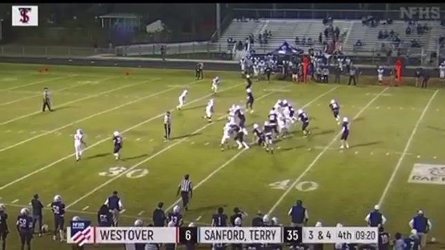 Strong run, huge yards for a touchdown during a home blowout.
