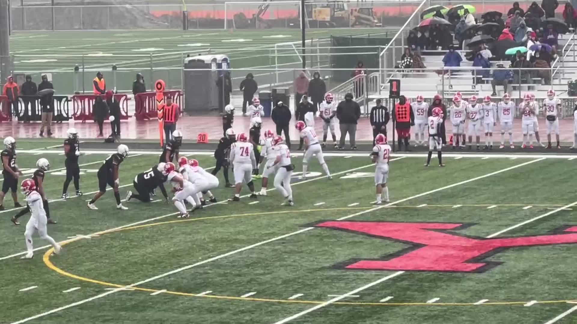Marysville-Pilchuck completed pass tackle by #23 Brayden Platt