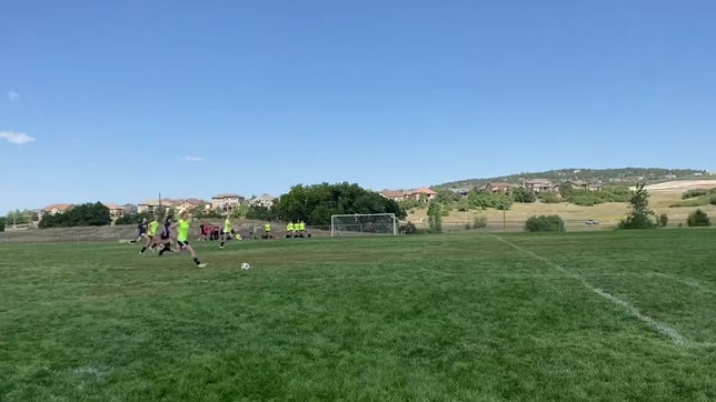 run down right side of field with right footed goal