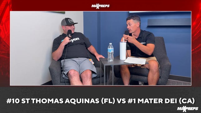 MaxPreps National Football Editor Zack Poff and MaxPreps Director of Editorial Steve Montoya preview St Thomas Aquinas (Fort Lauderdale, FL) vs Mater Dei (Santa Ana, CA).