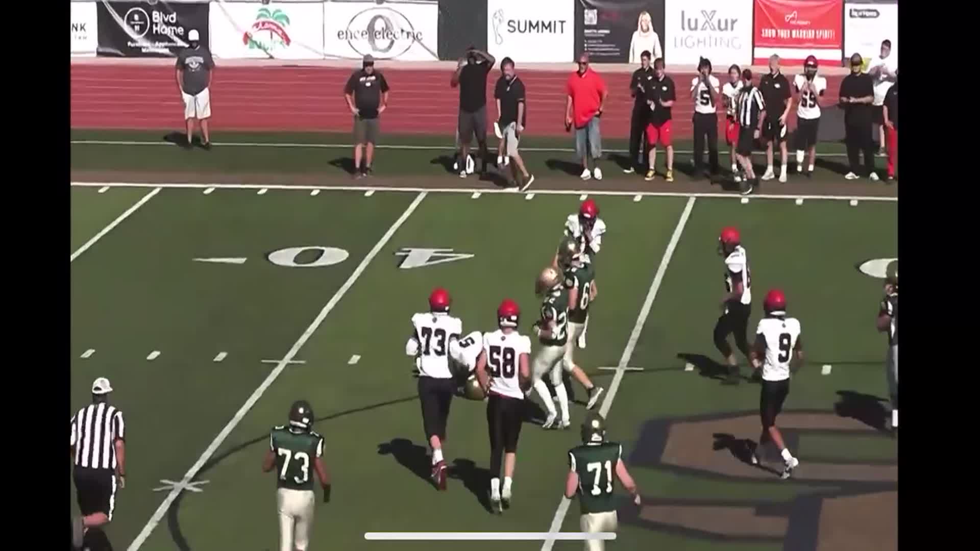 #10 Drake Gines behind the line tackle