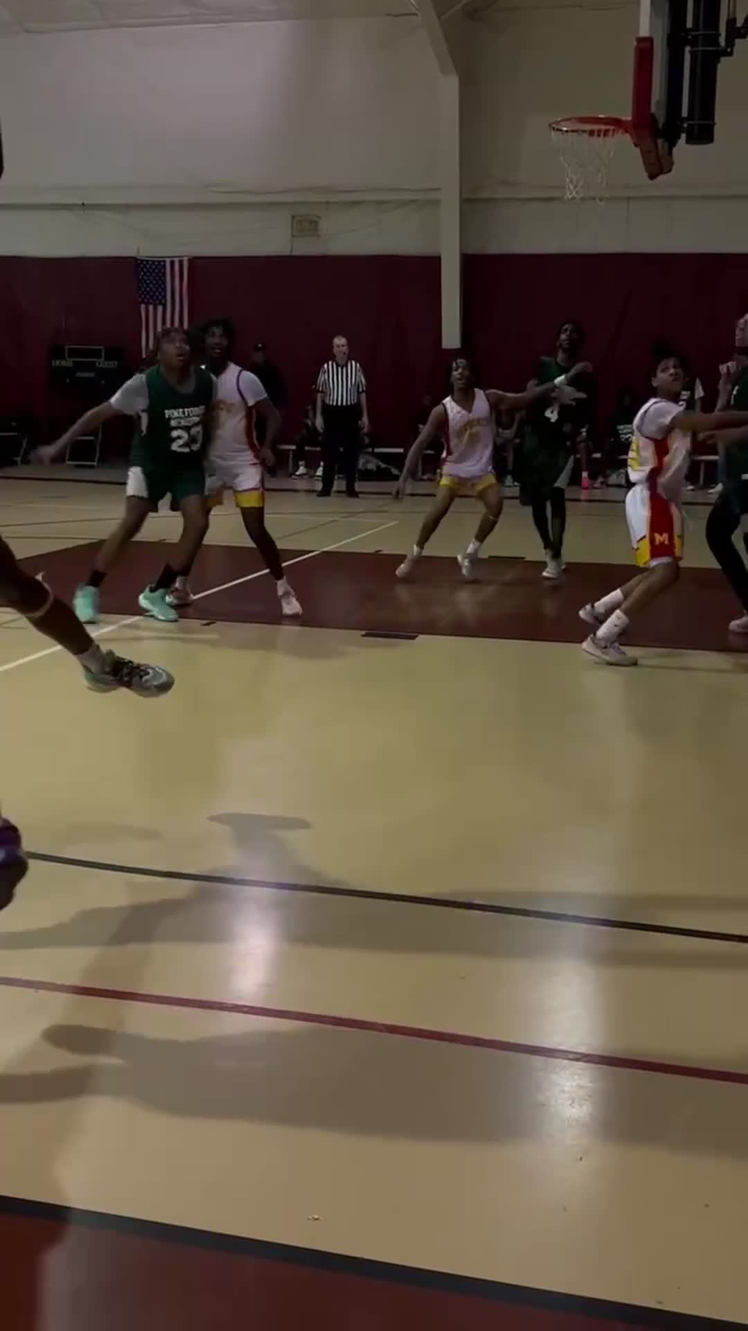 Game winning shot with seconds on the clock 56-54 as The Pine Forge Team draws up a last second play as Aaron Sheppard takes the final shot to seal the win for Pine Forge Academy basketball team.Heavily contested the shot falls and PFA wins.