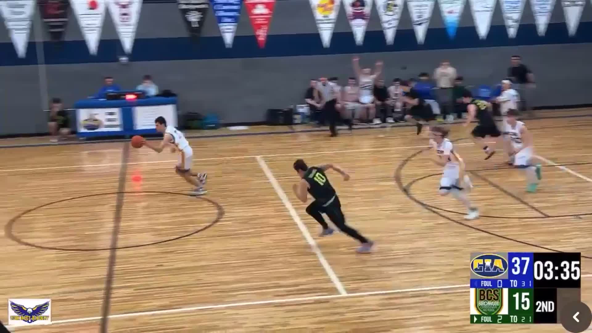 Ian McGarry throws it down at home vs. Birchwood Christian School