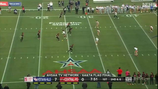 Phenix Central beats Vestavia Hills 46-7 to win a third-straight state title.