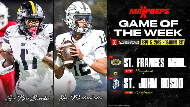 Trailer for St John Bosco's (Bellflower, CA) matchup against St Frances Academy (Baltimore, MD) in the MaxPreps Game of the Week.