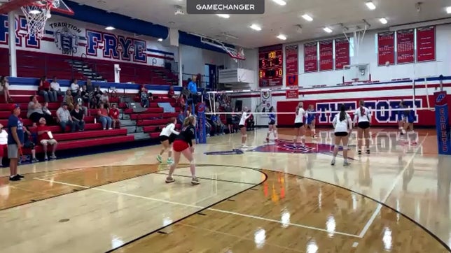 #2 Aleah with the serve and pass, #13 Aubrey with the back set, #12 Allie with the kill