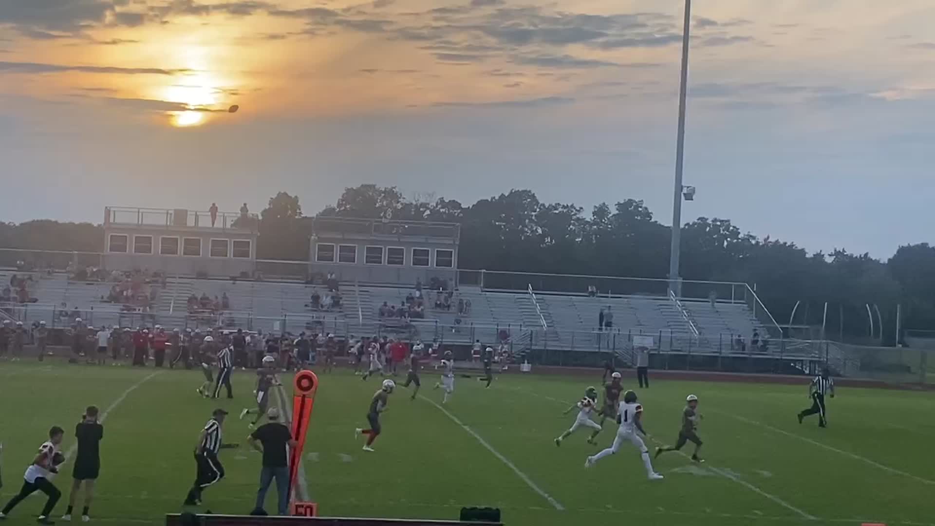 Caleb Metcalf #1 hauls in pass reception