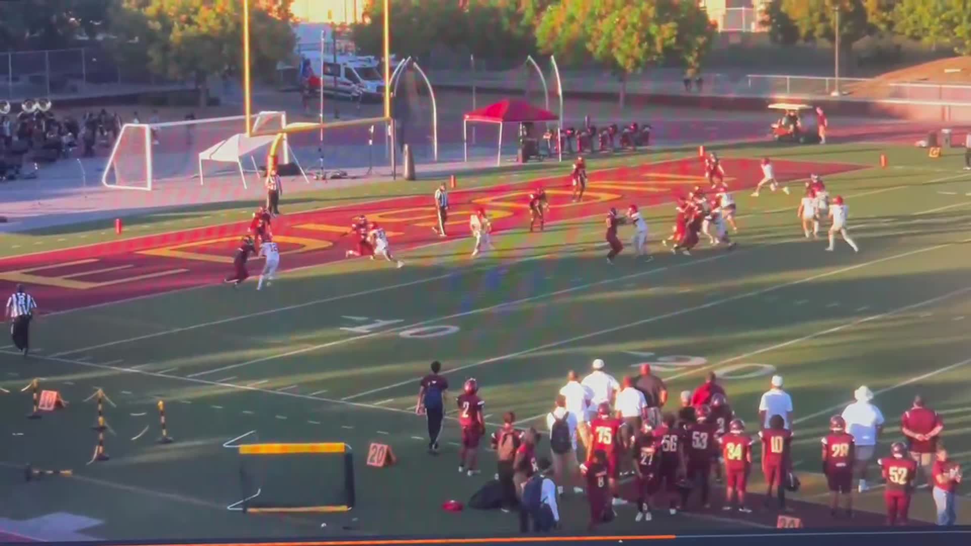 Touchdown - September 6, 2024 - Joseph Valadez (#7) To Chris Anderson (#34) - Clovis West vs Edison (Stockton) - JV Football