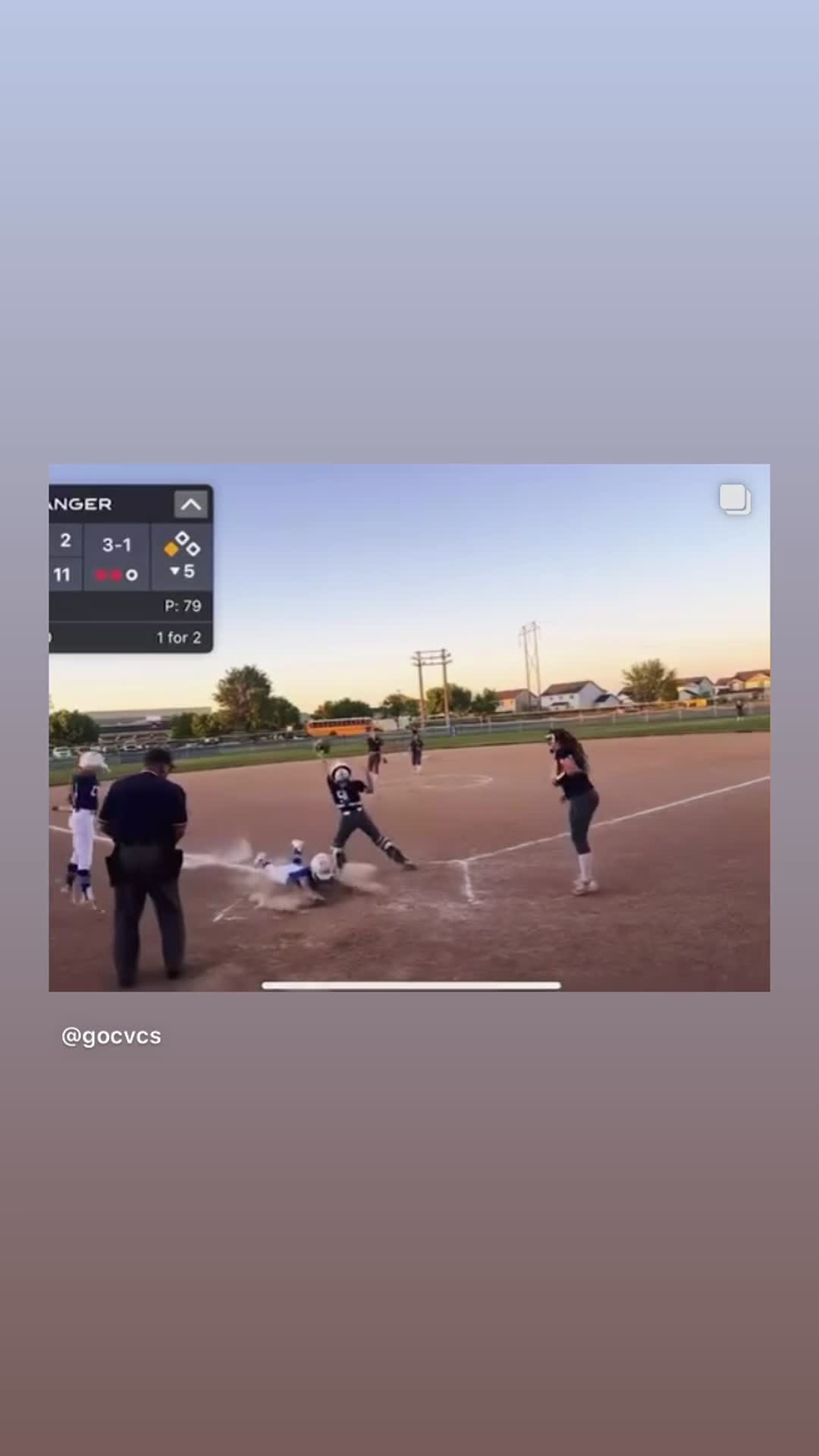 Lauren stole home base for a 10 run walk off to win districts and send her team to State.