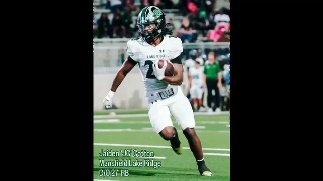 Game 9 - Jaiden 'JC' Cotton - 184 Rushing 3 TDs vs Mansfield Legacy