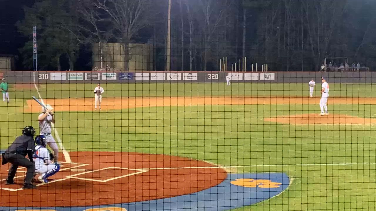 Senior SS Griffin Boles drives ball to right field for DOUBLE.