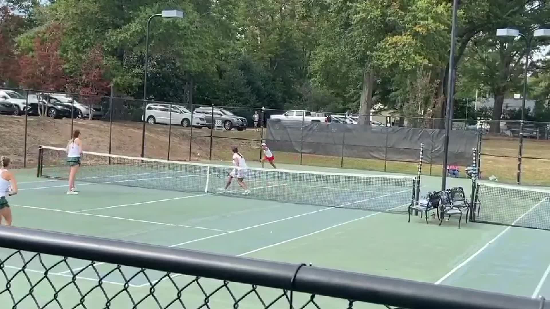 Allya Segura & Charity Van Dyke's last 2 points during the Quad County Conference tournament 2022