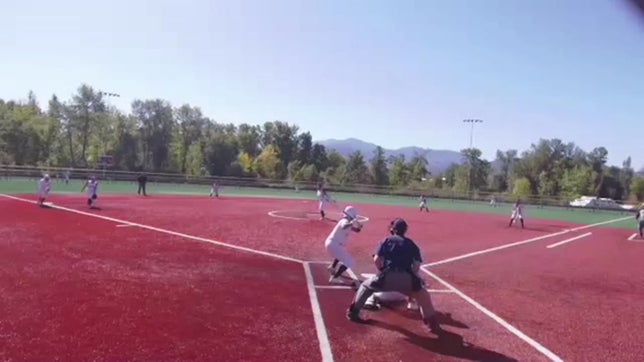 Caught fly ball in center field, threw to home to get a double play!