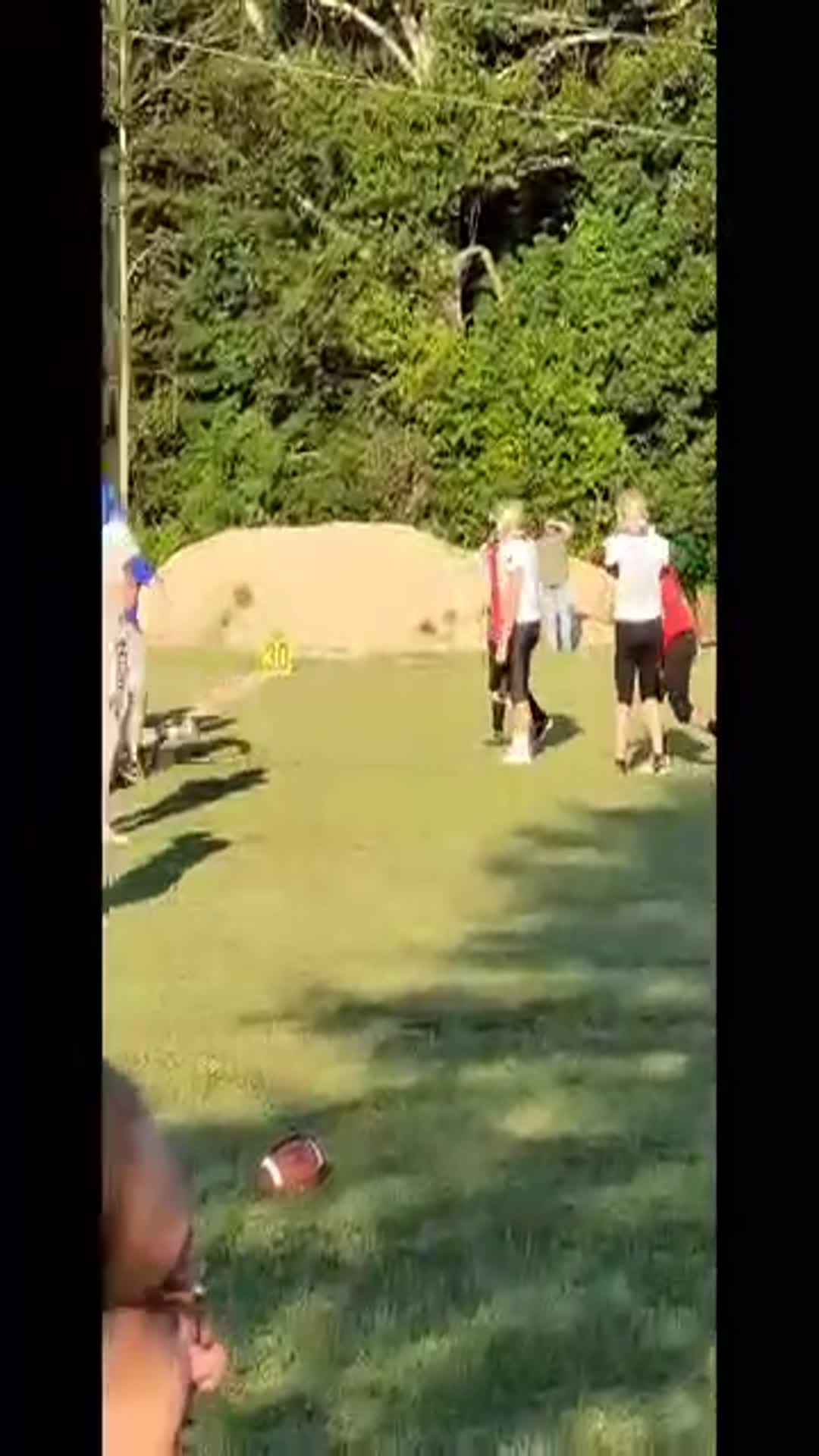 Meets the runner in the hole for the tackle