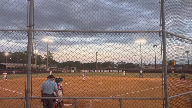 Sa'Myra hit a triple on 2-2 count