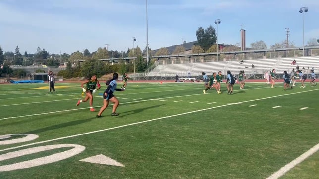 QB Mya Williams and Chloe Spade do it again! QB Mya avoids the rusher just in time to find WR Chloe for a 28 yard pass in the end zone.