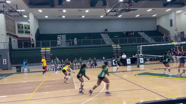 This video shows Vanessa chasing down a pass and getting in position for a hit
