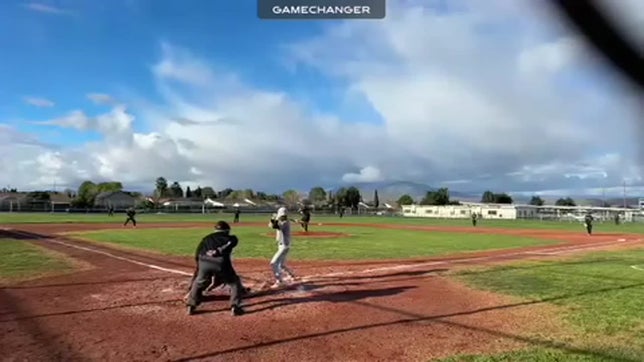 Junior Leo Alvarado ropes a line drive single into center field to start a rally at Greenfield.