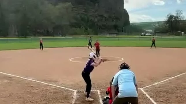 Batter lines out to short stop Cindi Howard