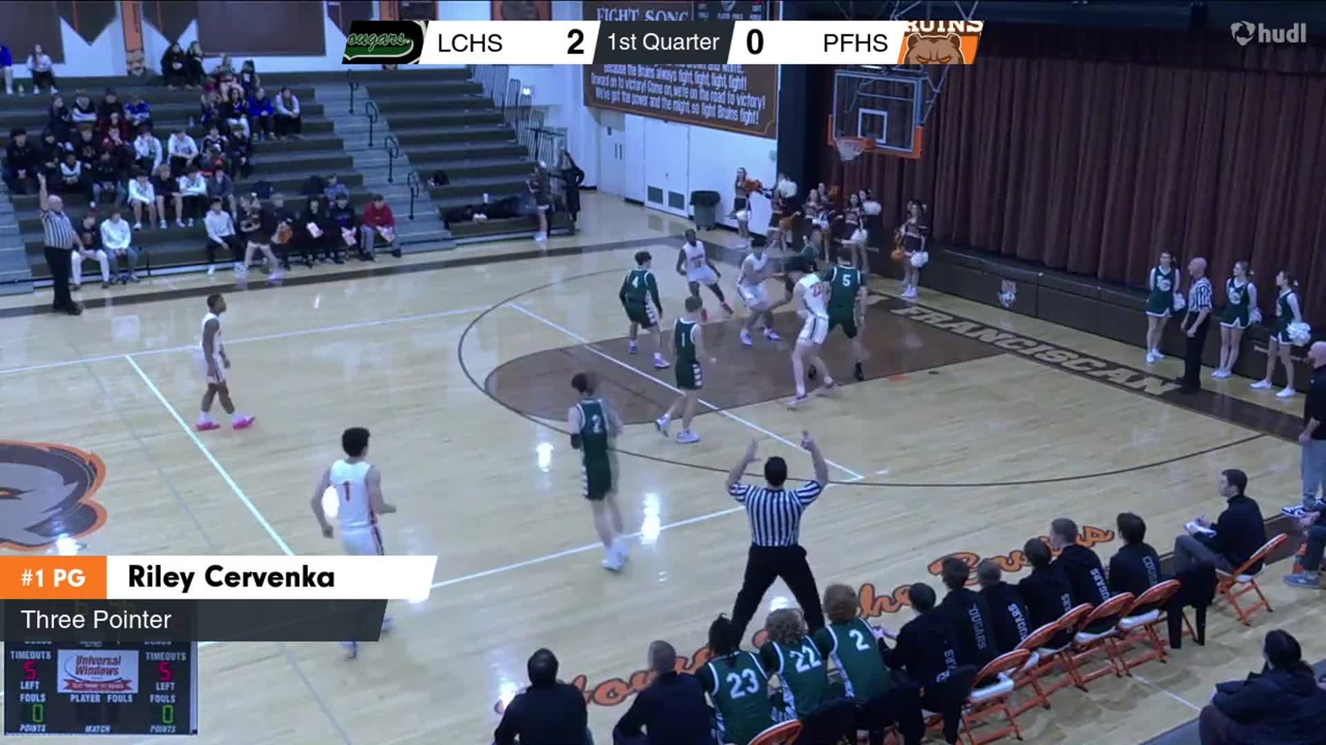 5 three's vs Lake Catholic