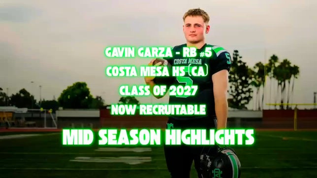 Mid Season Highlight (5 Games) 800+ Rushing Yards, 13TDs | Class of 2027 RB - Costa Mesa High School (CA)