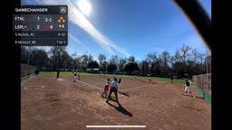 Hit down the line for two runs in.