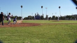 2-for-4, RBI, caught runner at 3rd, tag at home, blocking, April 1 vs Burbank.