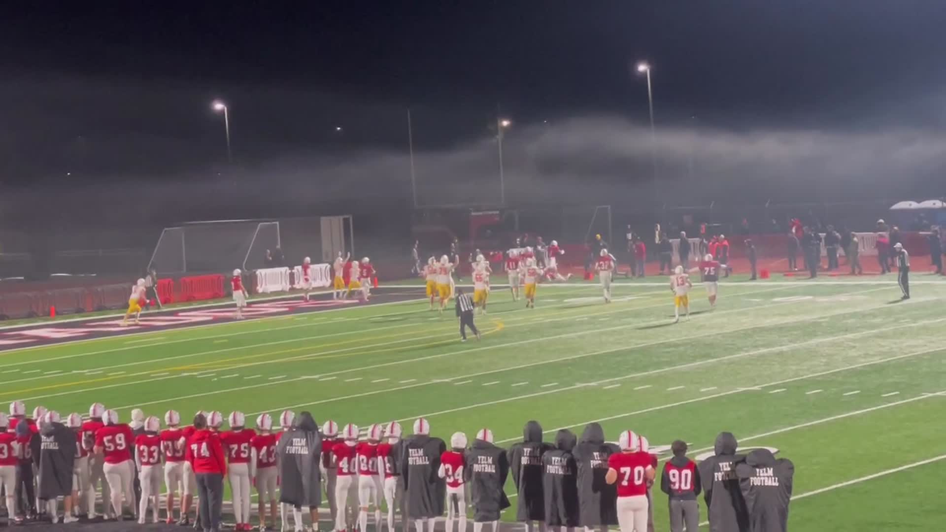 Yelm goal line D stops Mt Tahoma closing minute of 1st half - 3rd down