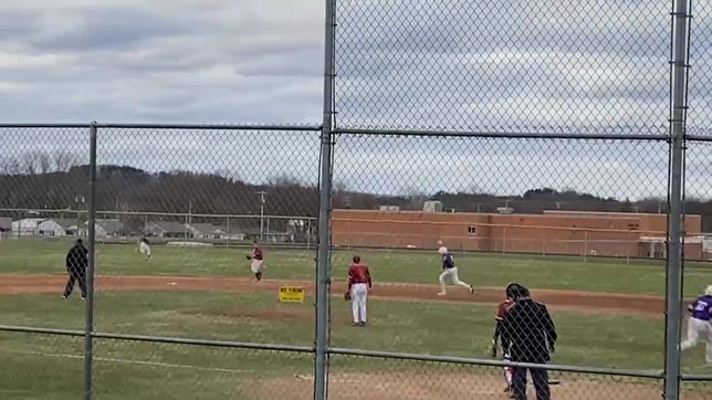 Line drive over the CF head for a double
