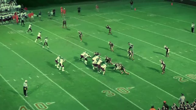 Evan Hruska, #1 OLB, Mauldin High Class of 2026, taking on a block and making the tackle against Fountain Inn 9/6/24