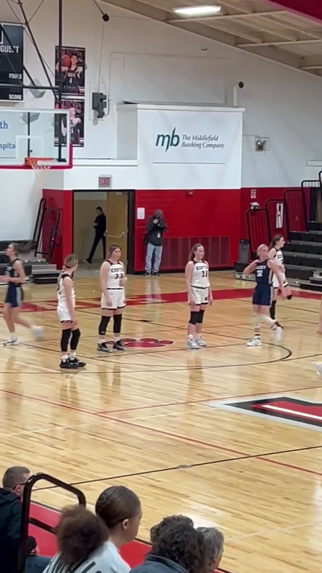 Alexis playing hard on both ends of the court