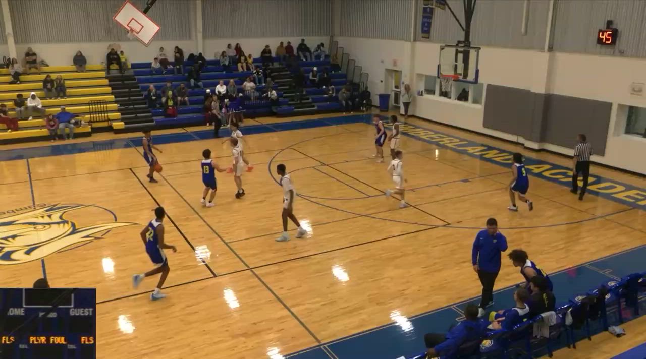 Cumberland Boys Jv Jeremiah Jones gets a steal and fast break