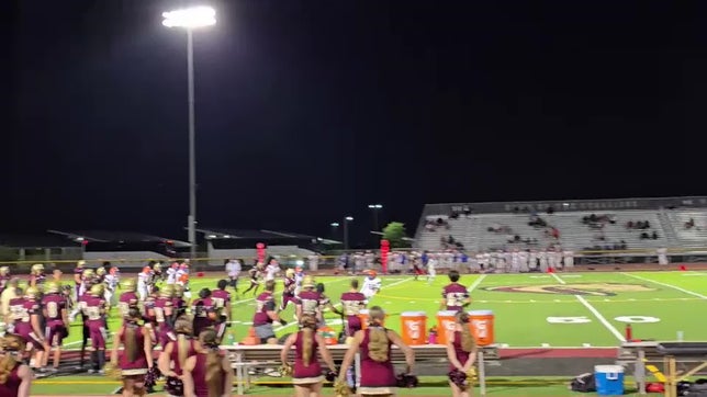 hand-off, with an outside run to the end zone.