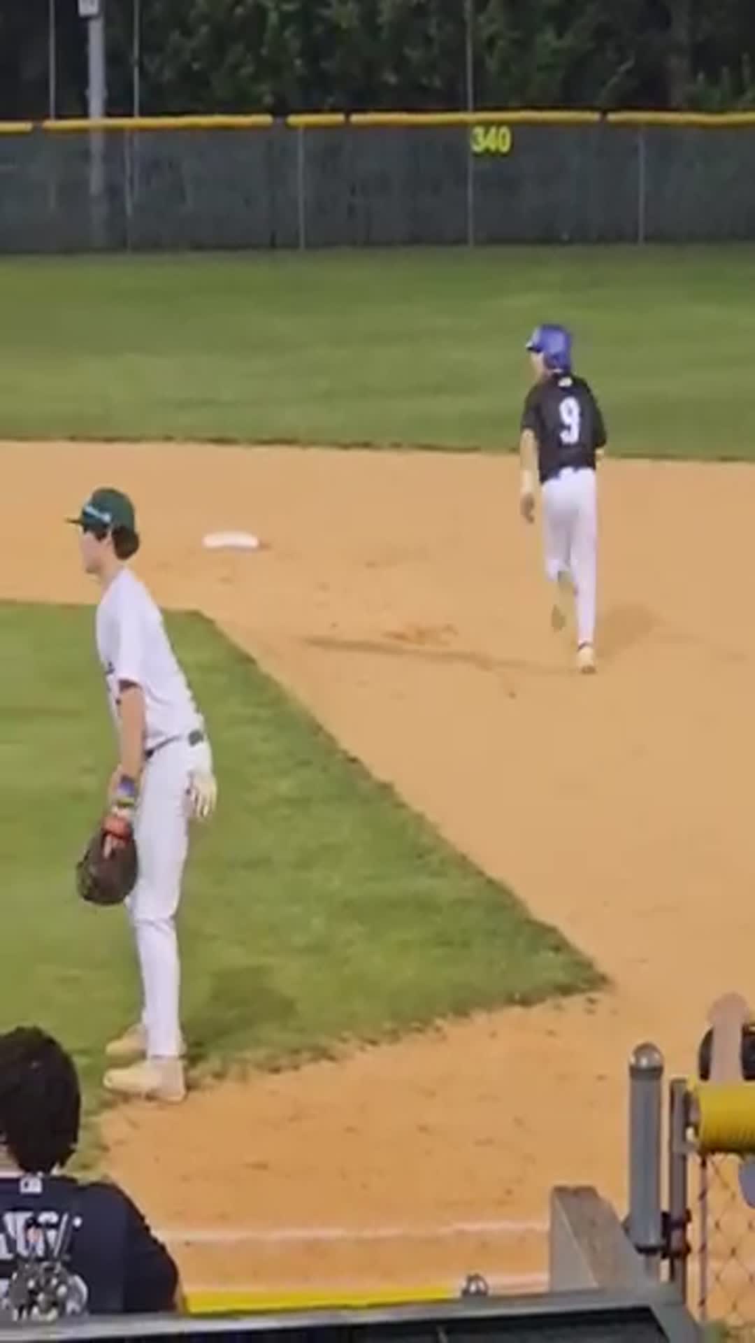 Brycen James steals to get in scoring position as the go ahead run and later scores