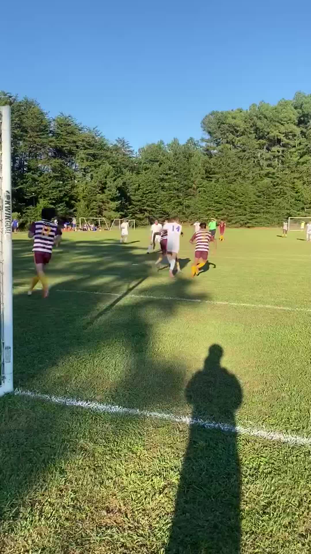 Playing center back and saving a goal